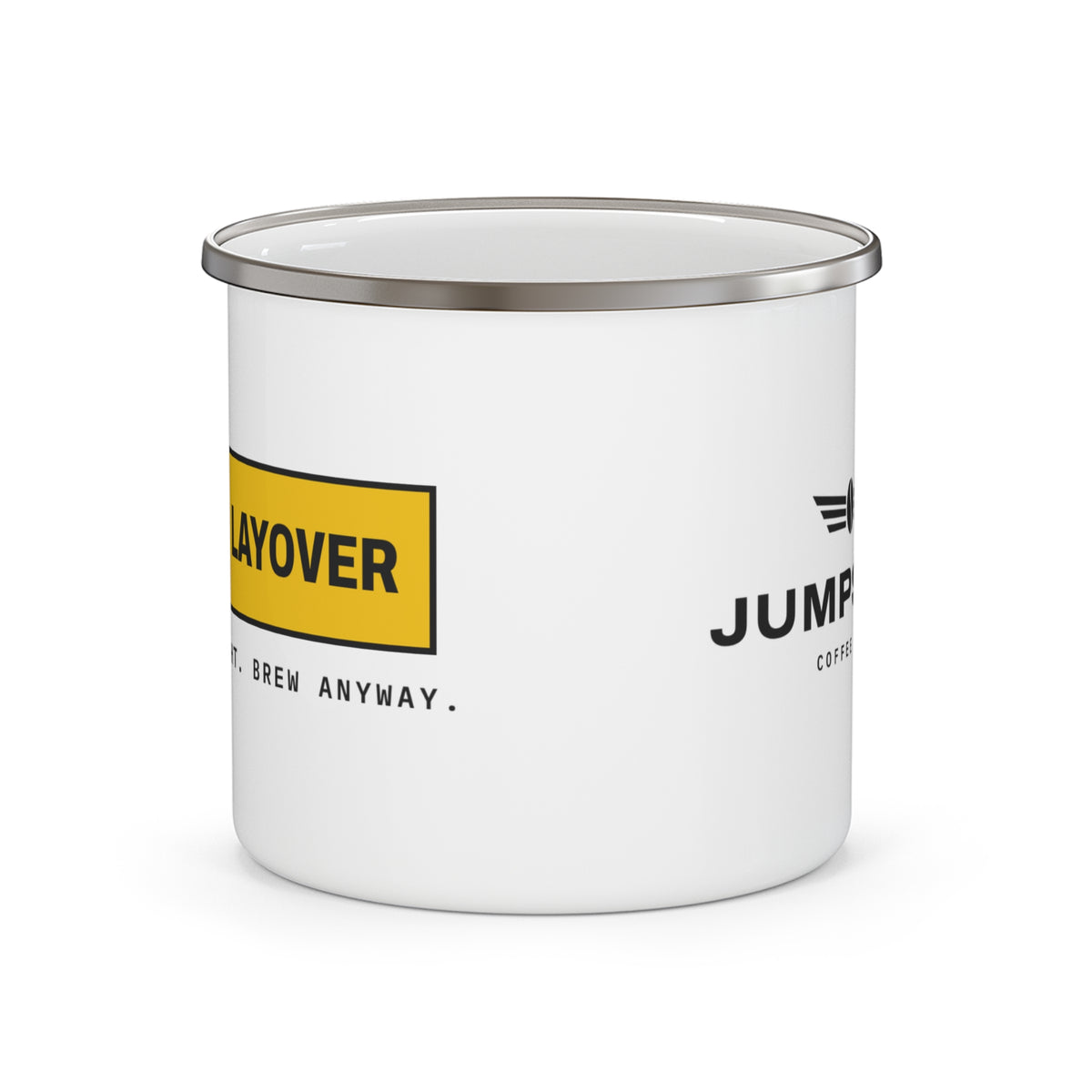 Layover Enamel Mug: RON to Layover