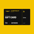 Jumpseat Coffee Co. gift card styled as a black and yellow boarding pass